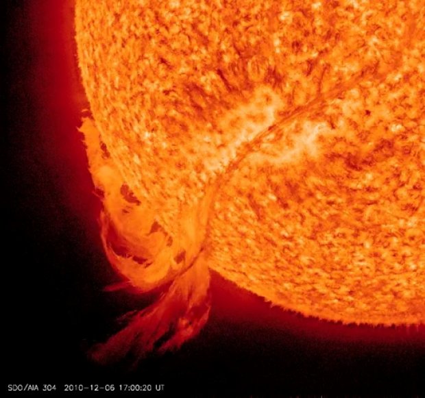 Solar Magnetic Filament Erupts - Zoom