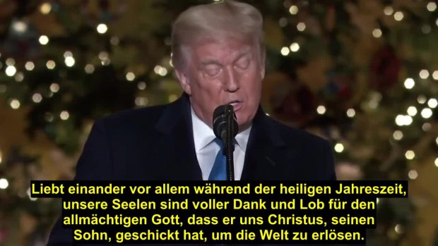 Präsident Donald Trump dankt Gott, dass er seinen Sohn geschickt hat, um die Welt zu erlösen!